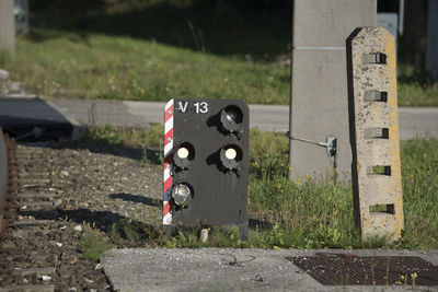 Railway signaling in railway transport, showing a red traffic light