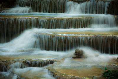 View of waterfall in forest