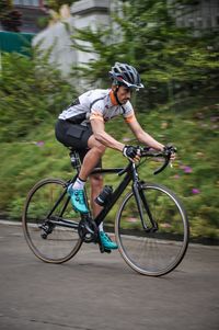 Man riding bicycle