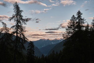 Scenic view of sunset over the mountains