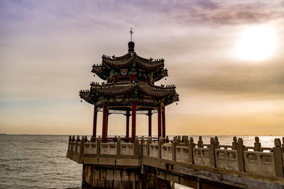 View of sea against sky during sunset