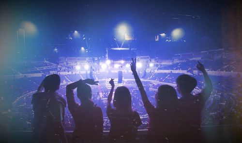 Group of people at music concert