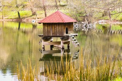 Gazebo floating on lake