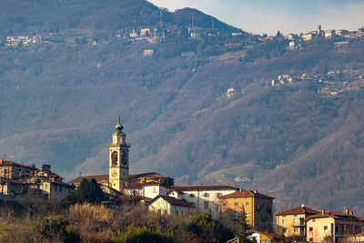 Almenno's bell tower italian village