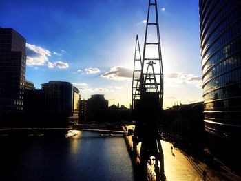View of cityscape at sunset