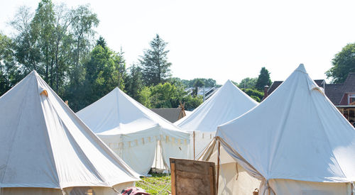 Tent against clear sky