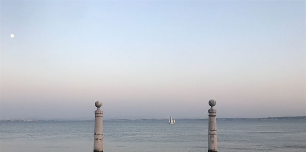 View of sea against clear sky