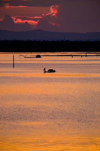 Scenic view of orange sunset sky