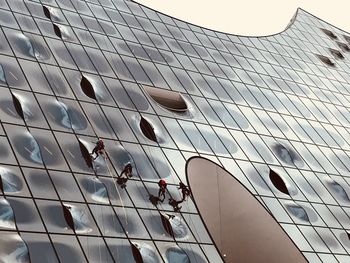 Low angle view of modern building against sky