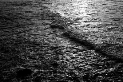 Full frame shot of water flowing in sea