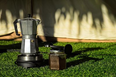 Close-up of coffee on field
