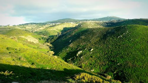 Scenic view of mountains against sky