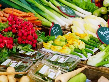 Close-up of vegetables for sale at market stall