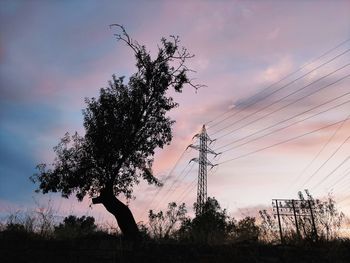Silhouette tree against sky during sunset