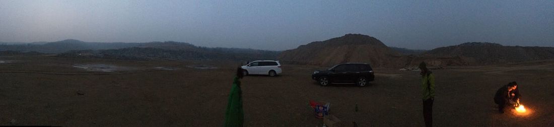 Scenic view of mountains against sky during sunset