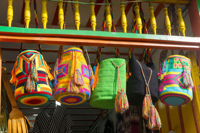 Close-up of multi colored hanging for sale