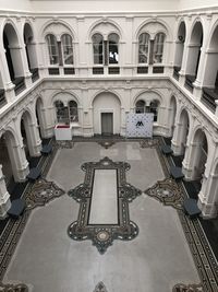 High angle view of staircase by building