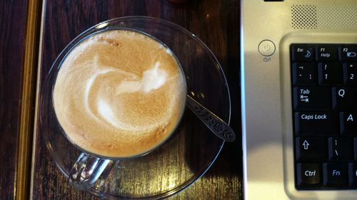 Close-up of coffee on table