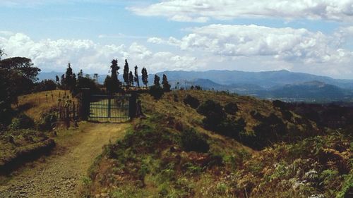 Scenic view of mountains against sky