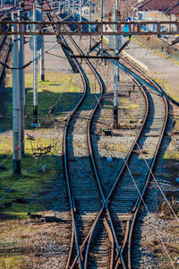 Intersection of railways near a train station