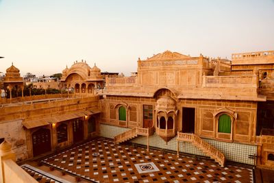 View of historic building against clear sky