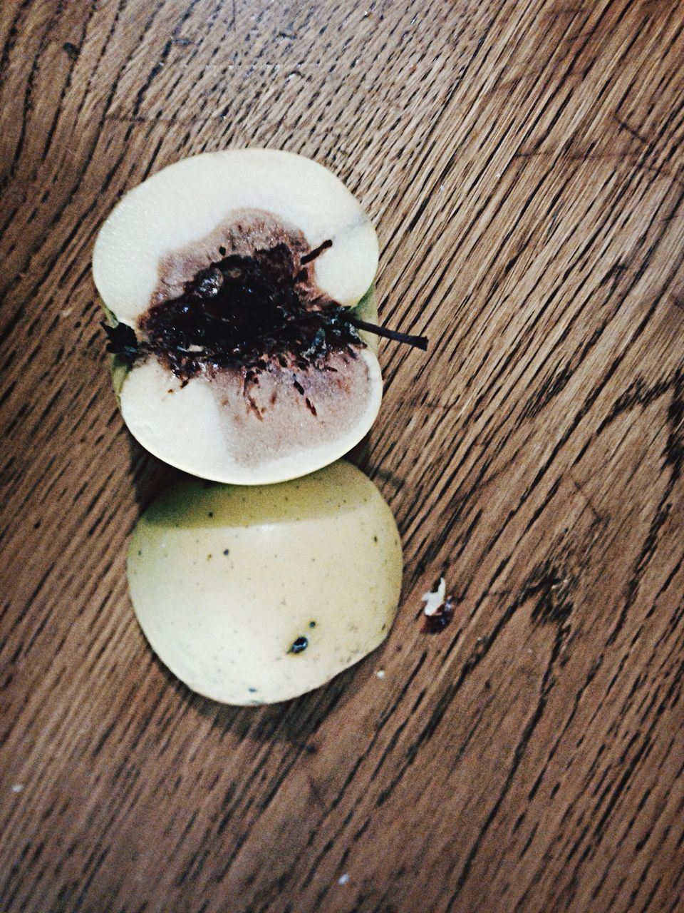 food and drink, table, wood - material, still life, high angle view, wooden, indoors, food, freshness, directly above, wood, healthy eating, close-up, two objects, no people, refreshment, drink, single object, plank, brown