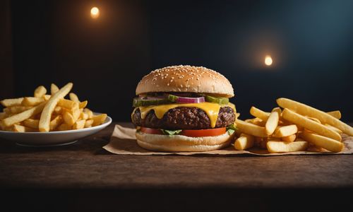 Close-up of burger in plate on table