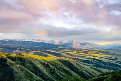 Scenic view of mountains against sky