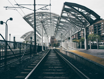 Railroad tracks in city