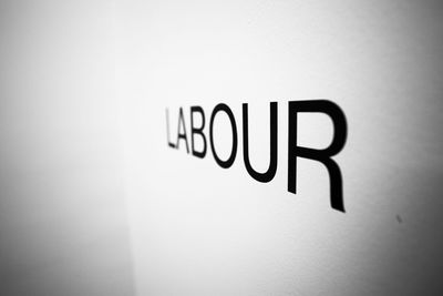 Close-up of text on wall