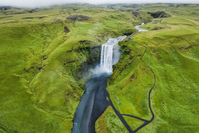 Scenic view of waterfall