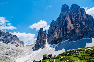 Panoramic view of rocky mountains against sky