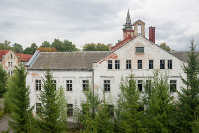 Exterior of historic building against sky