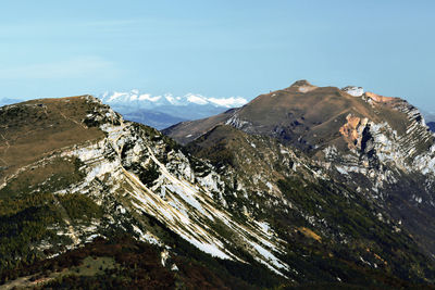 Baldo mountains and valley panorama in autumn, trentino, italy