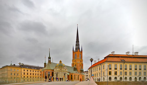 The landmark riddarholm church, riddarholmskyrkan, during day in summer, stockholm, sweden, europe