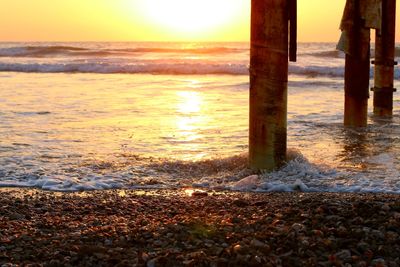 Scenic view of sea during sunset