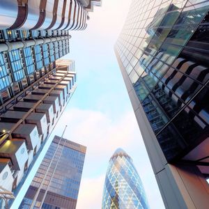 Low angle view of modern buildings