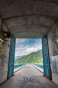 Empty road in tunnel