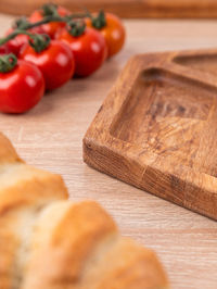 Close-up of food on cutting board