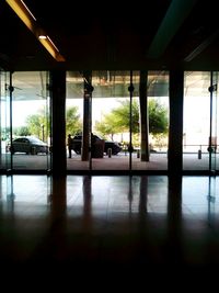 Modern building interior against sky