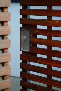 Close-up of window on wall of building