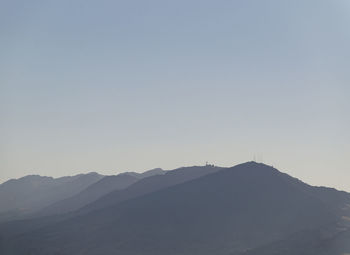 Scenic view of mountains against clear sky