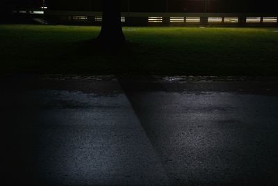 View of empty road at night