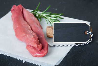 Close-up of food on cutting board