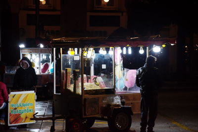 Street market in city at night