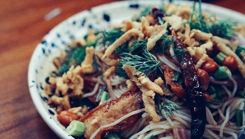 Close-up of food in bowl on table