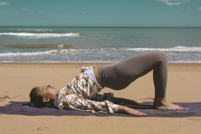 Woman relaxing at beach