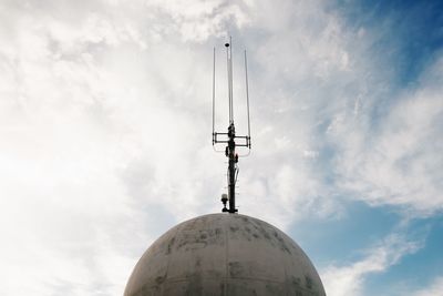 Low angle view of church against cloudy sky