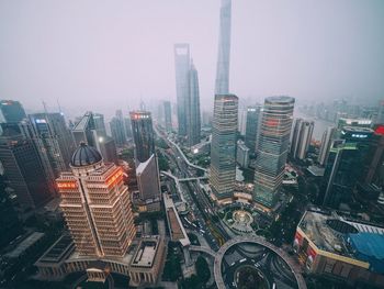 Aerial view of buildings in city