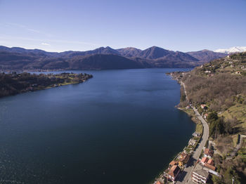 High angle view of sea against sky